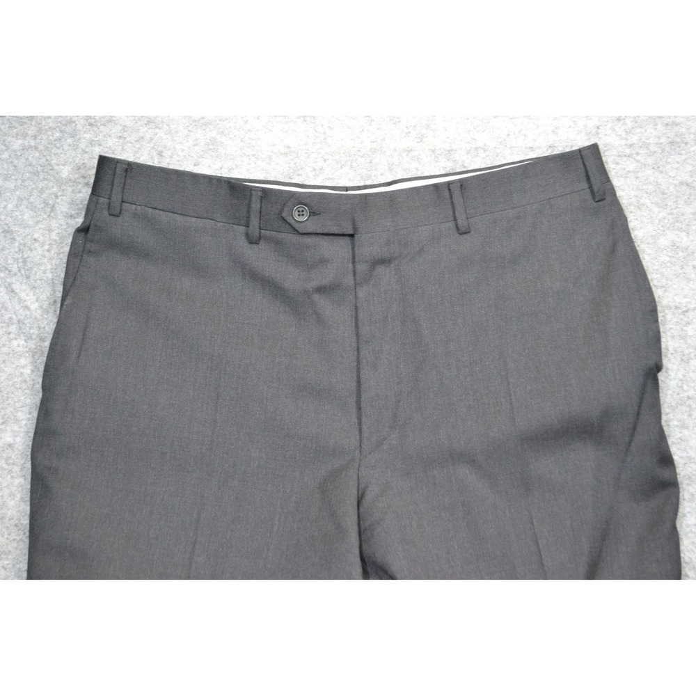 Canali 1934 Pants Mens 36x32 Gray Wool Flat Front Dress Trousers Italy 78012